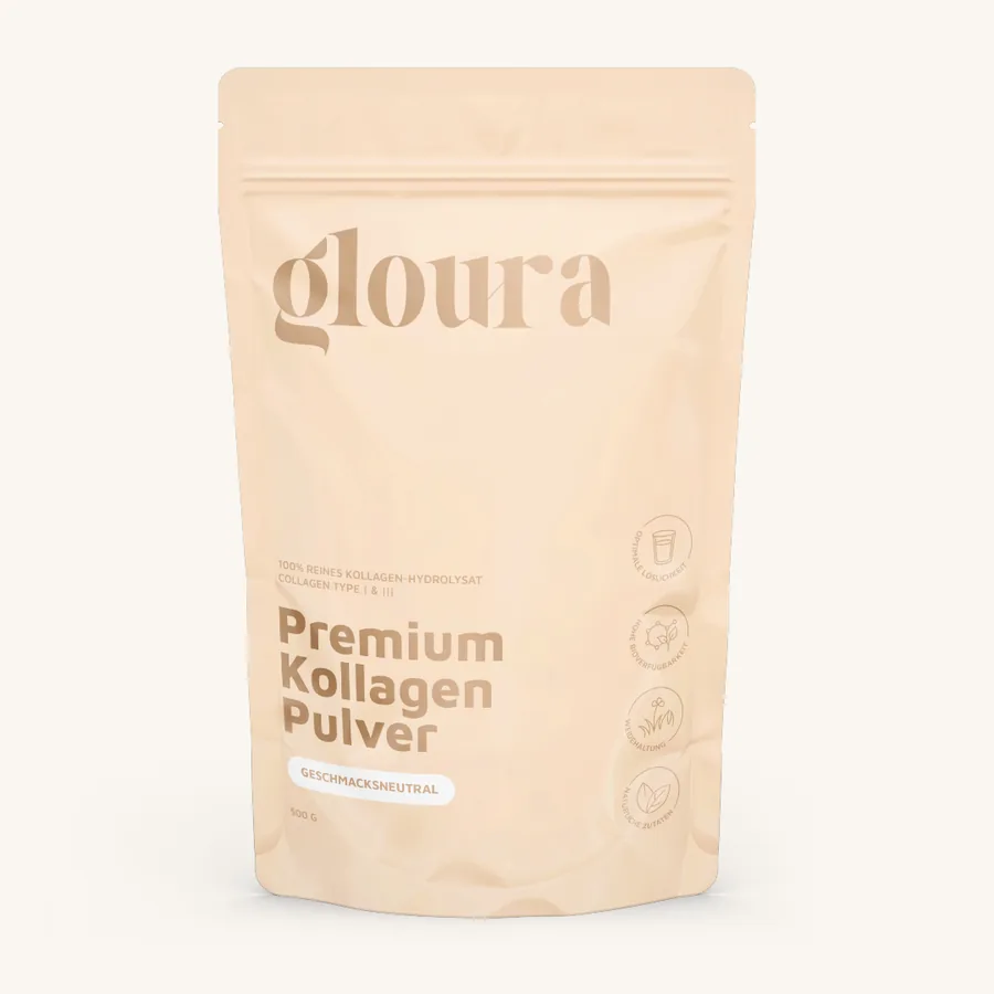 Gloura Premium Kollagen Pulver, 500-Gramm-Beutel, Vorderseite