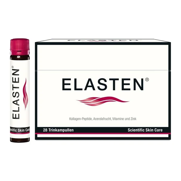 Elasten Trink-Kollagen, Packung mit 28 Trinkampullen und eine Ampulle