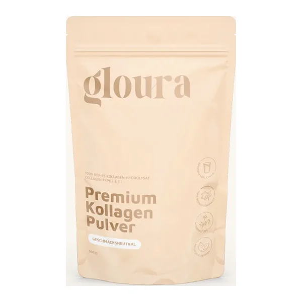 Gloura Premium Kollagen Pulver, 500-Gramm-Beutel, geschmacksneutral